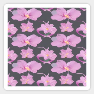 Light pink floral pattern with dark grey background Sticker